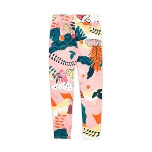 Reason Leggings Women’s Large Tropical Jungle Floral Print Pink